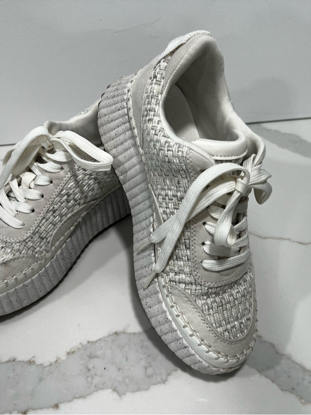 Universal Thread Cream Woven Platform Sneakers - Picture 3 of 7